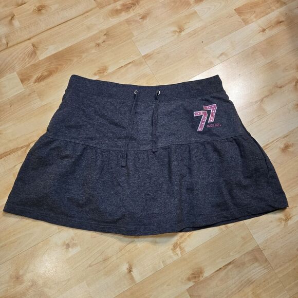 Bugle Boy For Her Y2K 00s Knit Gray‎ Skort Womens XL Drawstring - Picture 1 of 7